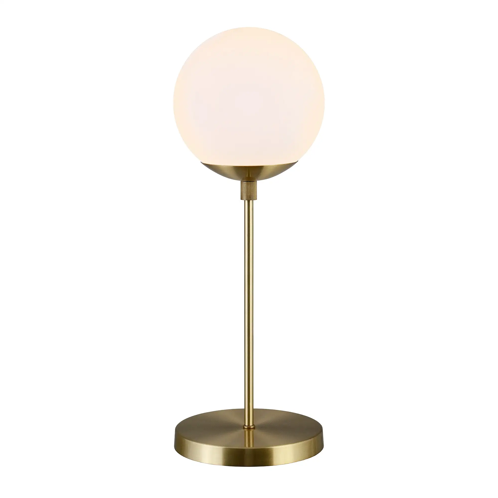 21 Brass Metal Globe Table Lamp With Clear Globe Shade