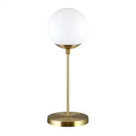 21 Brass Metal Globe Table Lamp With Clear Globe Shade