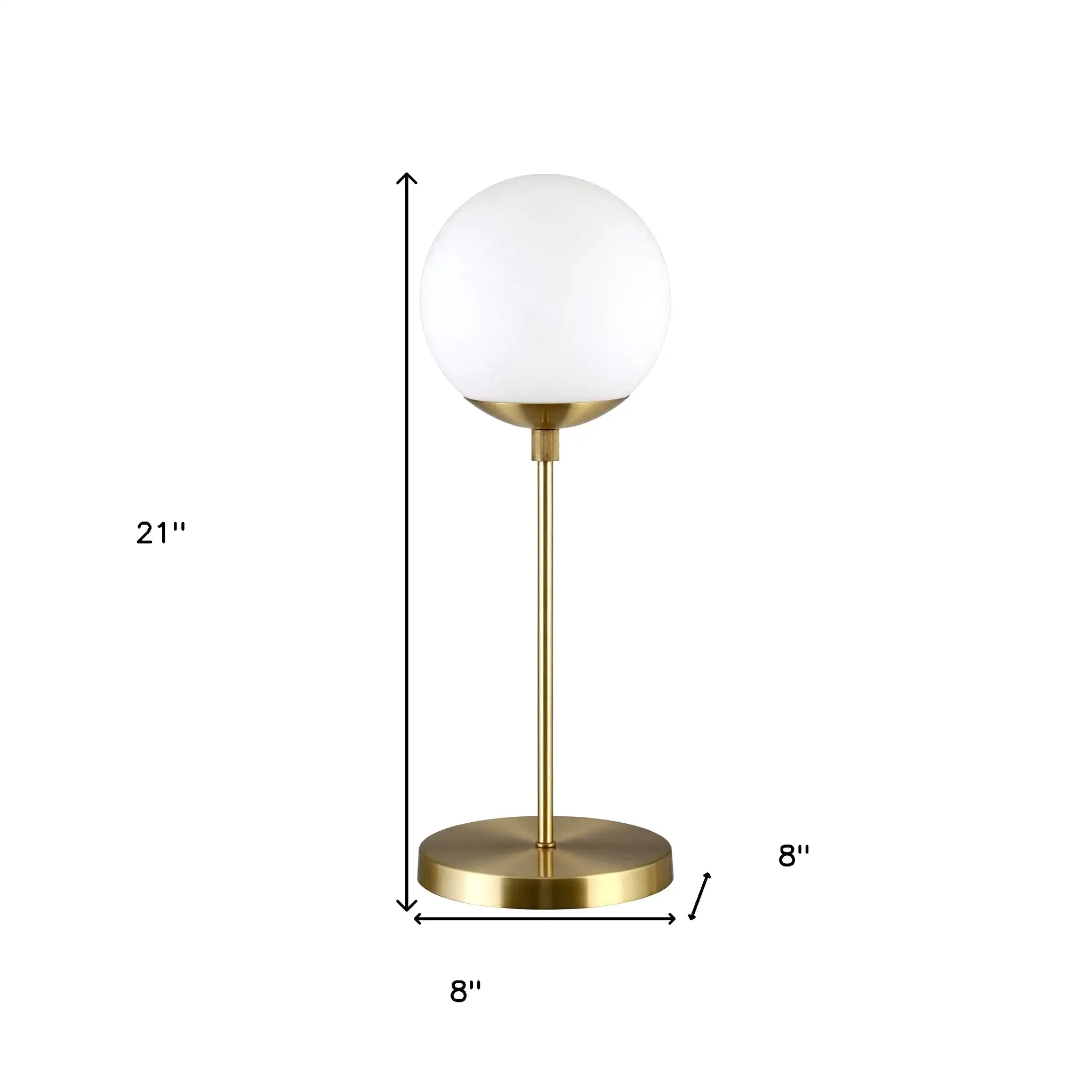 21 Brass Metal Globe Table Lamp With Clear Globe Shade