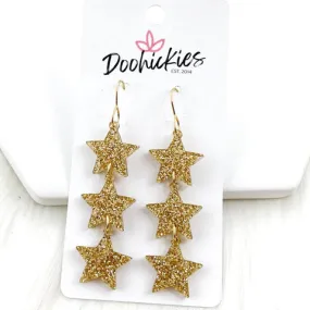 2.75 Shooting Star Drops Earrings - Gold