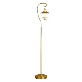 63 Brass Arched Floor Lamp With Clear Transparent Glass Globe Shade