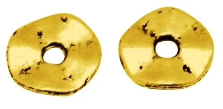 Antique Gold Wavy Disc 7x1mm (100 pcs)