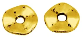 Antique Gold Wavy Disc 7x1mm (100 pcs)