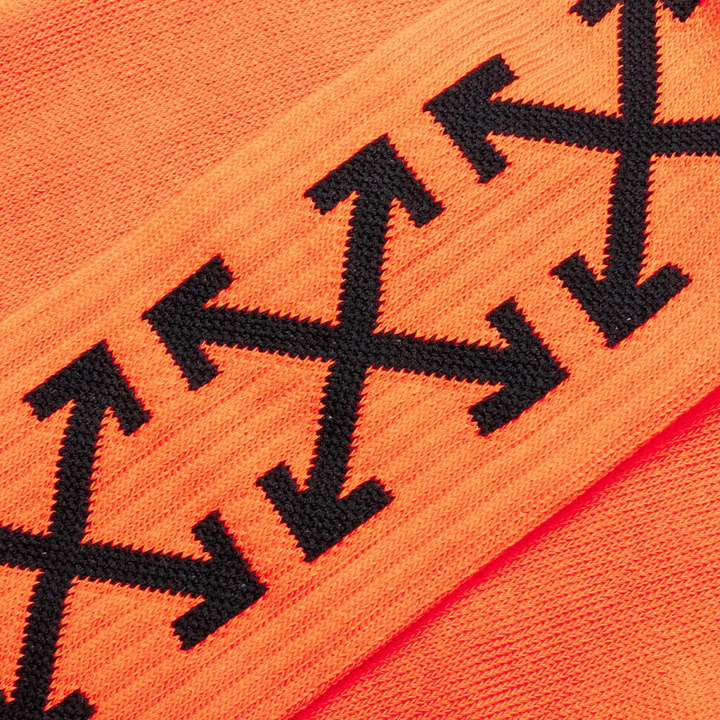 Arrow Mid Length Socks - Orange/Black