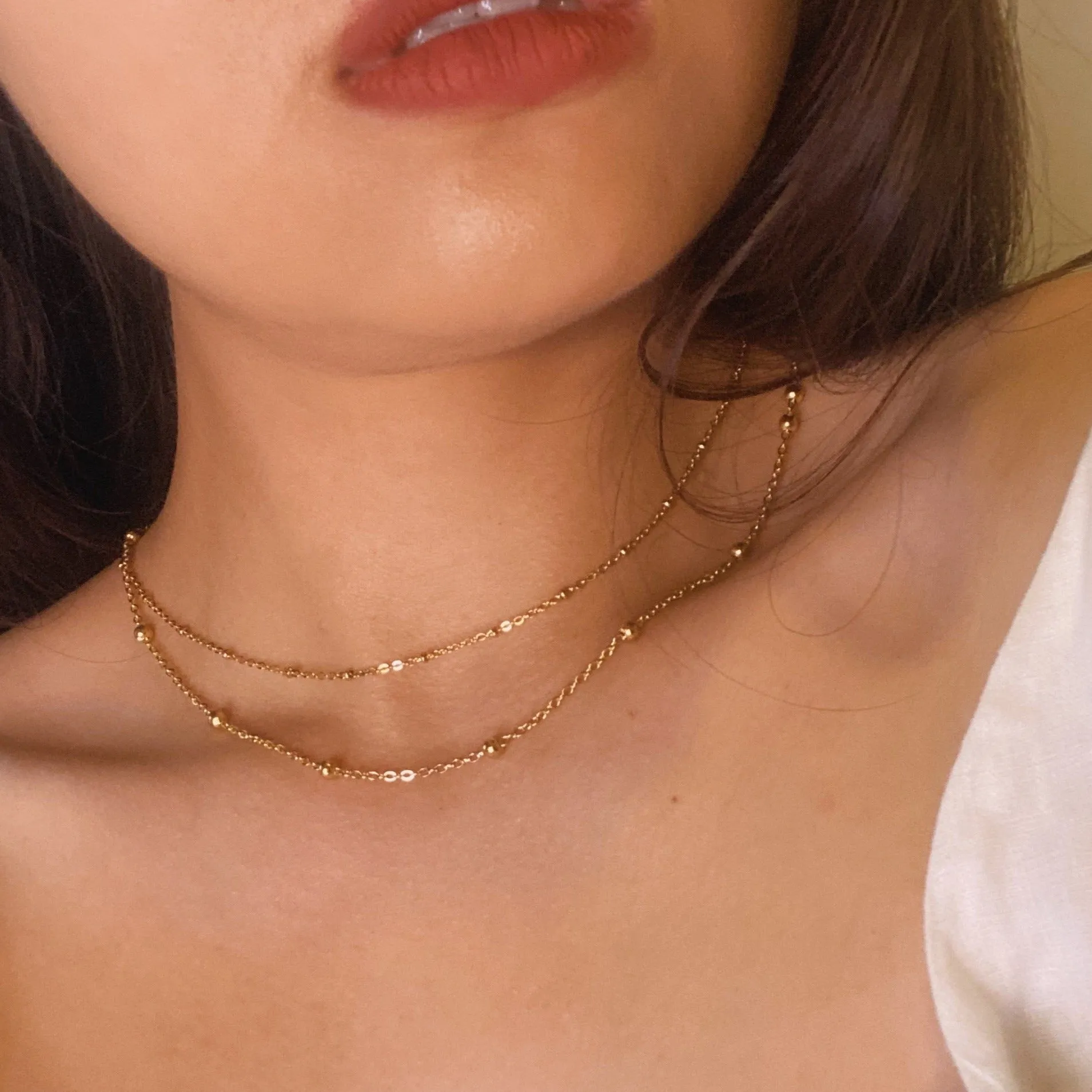 Beaded / Mini Beaded Chain Gold Filled Choker