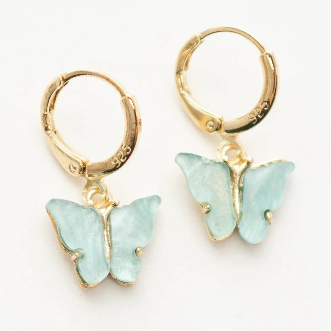 Beautiful Butterflies Earrings, Blue