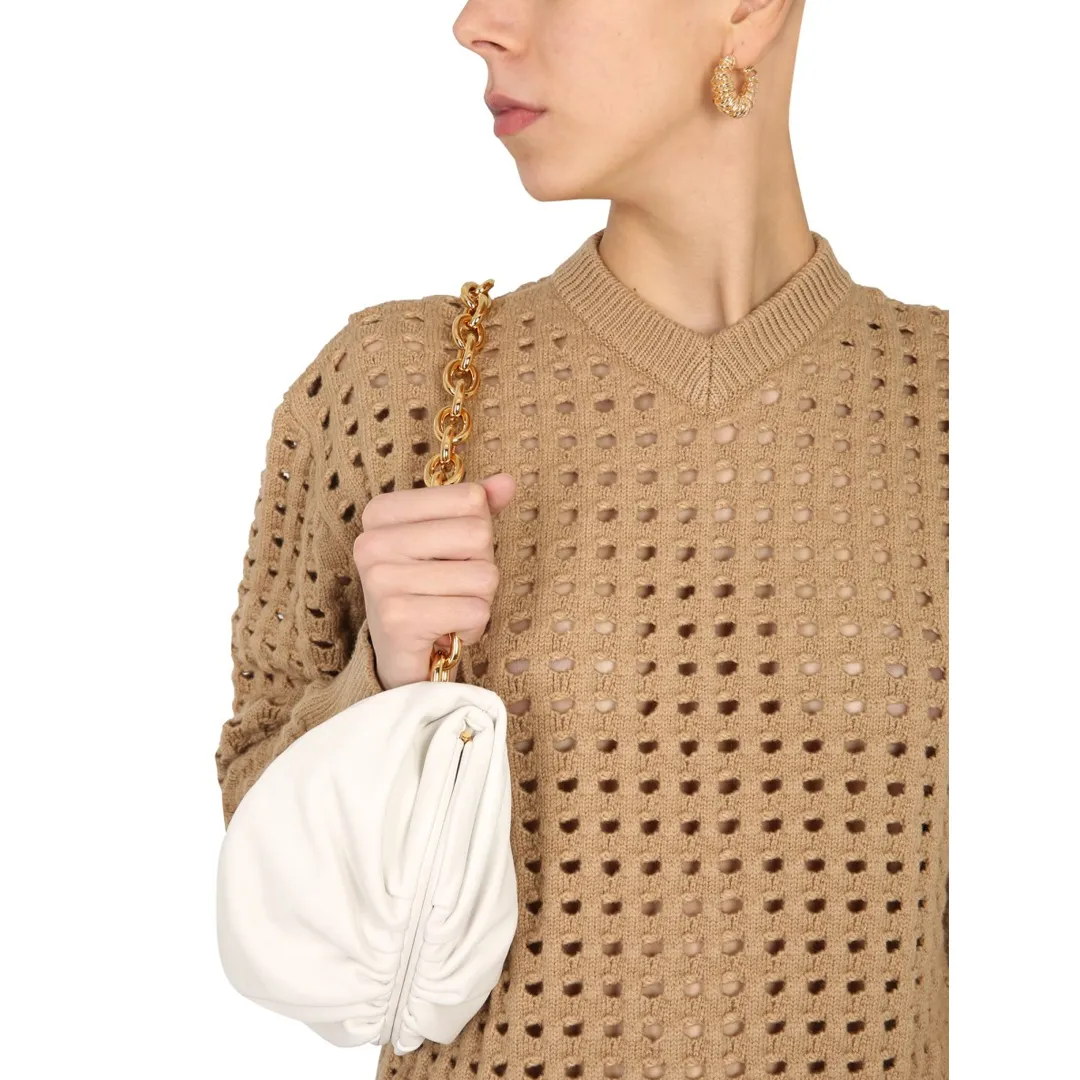 BOTTEGA VENETA  |Casual Style Wool V-Neck Long Sleeves Elegant Style