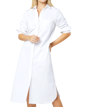 Boyfriend Poplin Dress (White)