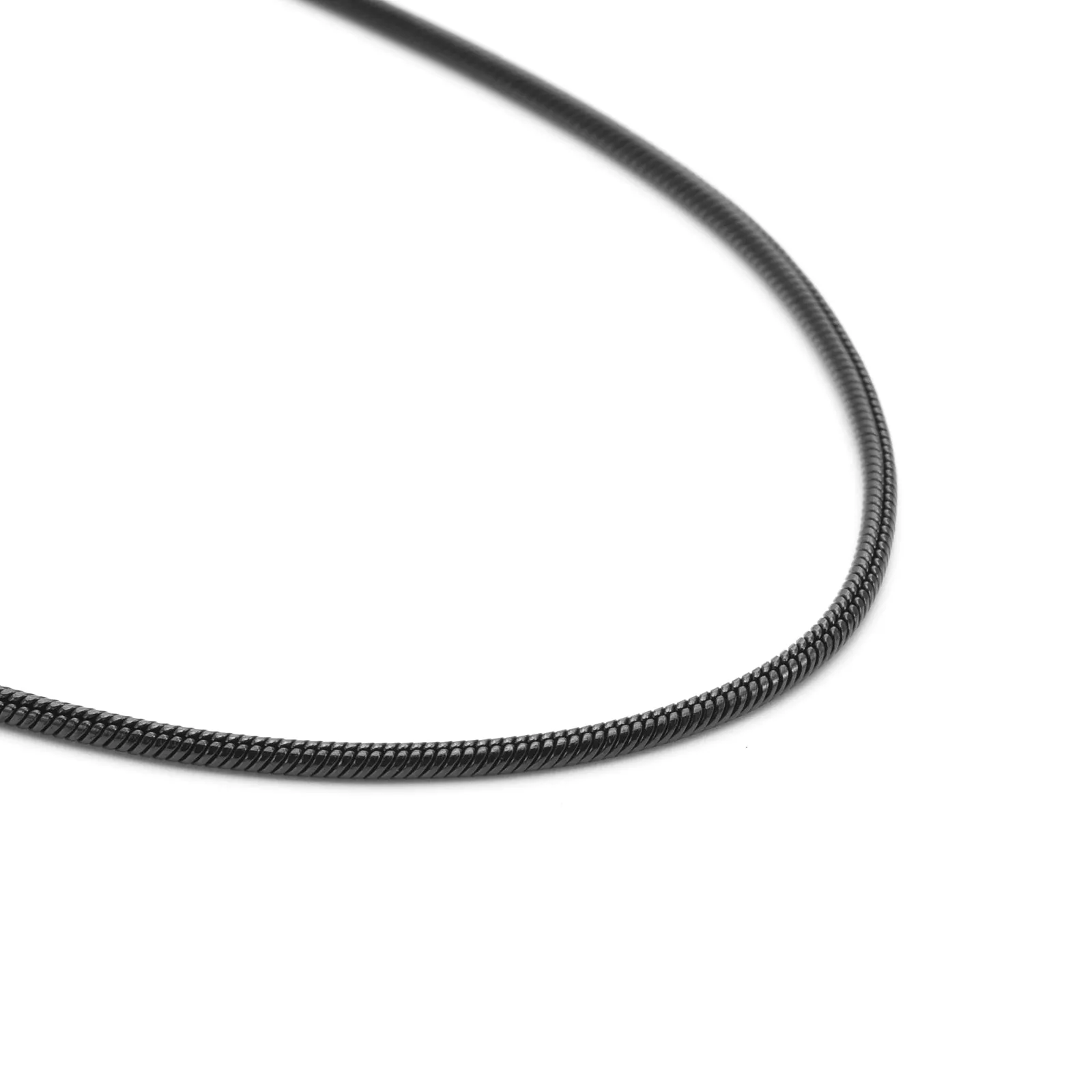 C060B B.Tiff Thick Black Anodized Stainless Steel Coil Chain Necklace