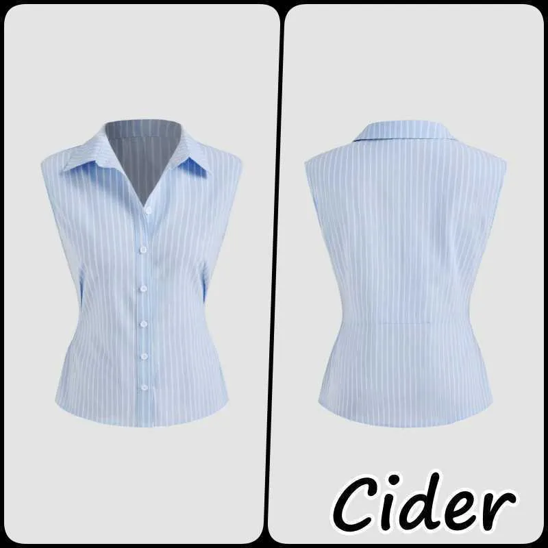 Cider  |Stripes Casual Style Sleeveless Cotton Tanks & Camisoles