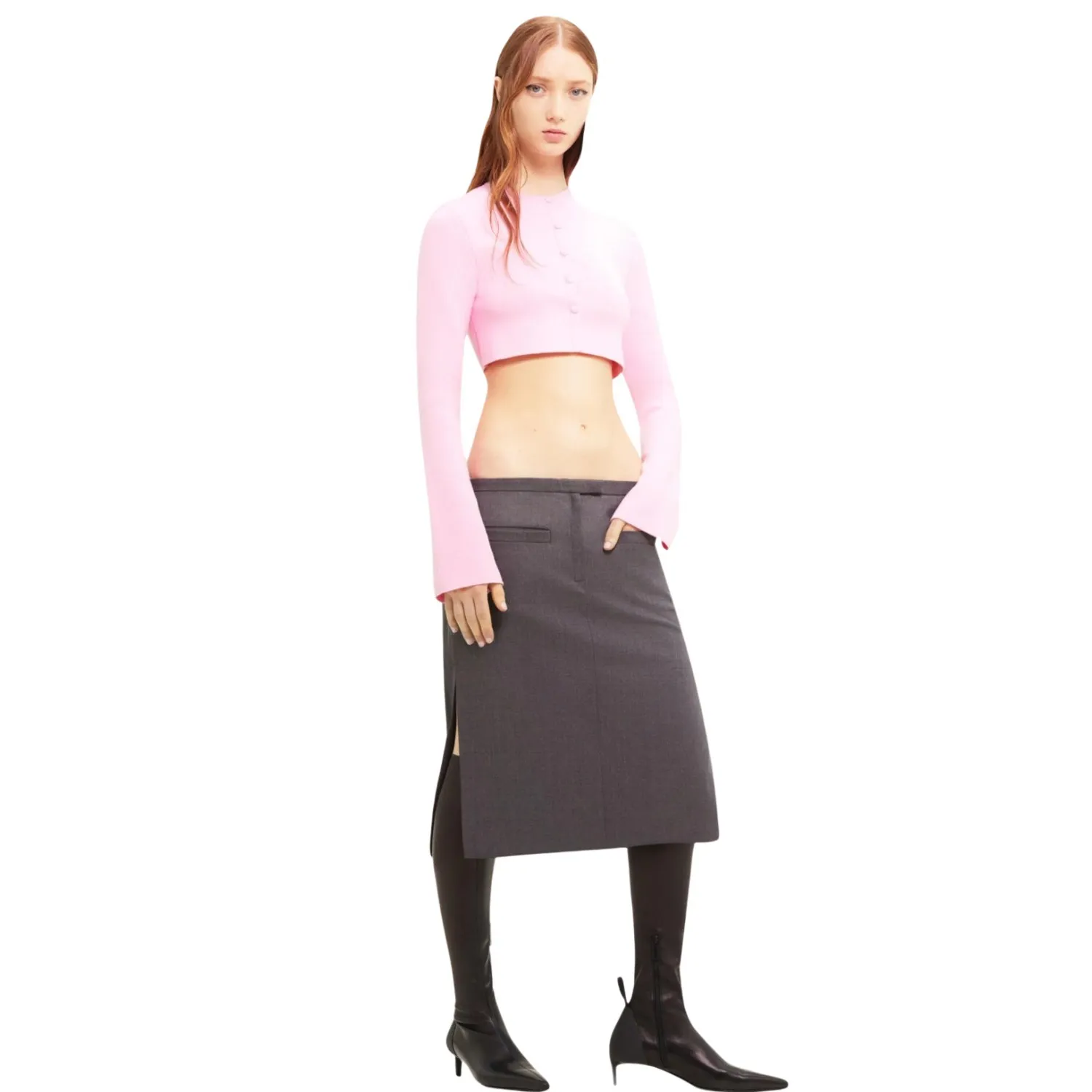 Courreges  |Casual Style Long Sleeves Plain Office Style Elegant Style