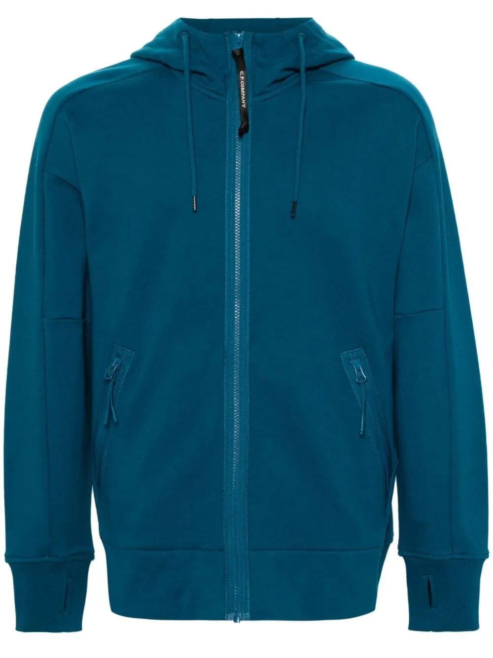 CP Company Sweat à capuche zippé Diagonal Raised Fleece Goggle Ink Blue