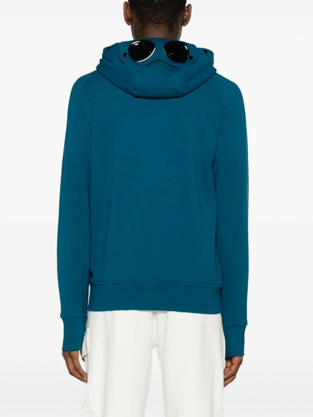 CP Company Sweat à capuche zippé Diagonal Raised Fleece Goggle Ink Blue