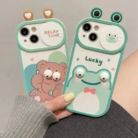 Cute 3D Frog Bear Phone Case for iPhone 15 Pro Max, 14-13-11-12