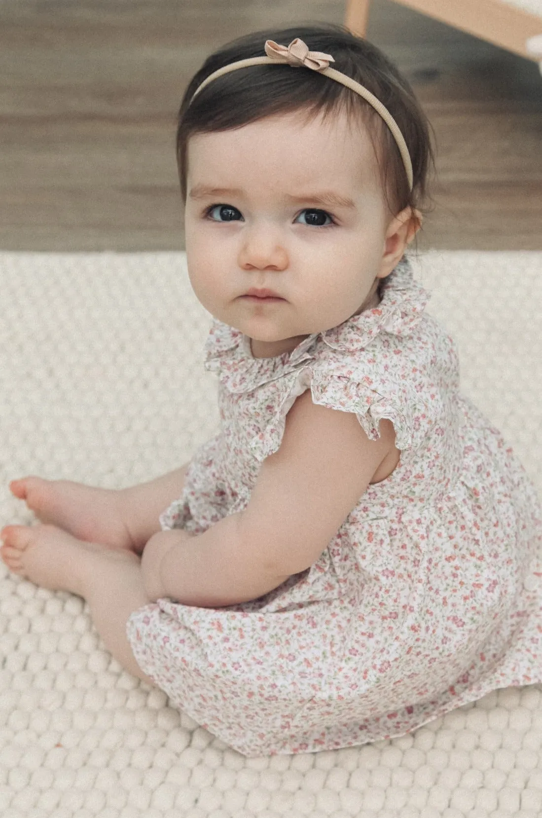 Dainty Mini Bow Headband in Nude