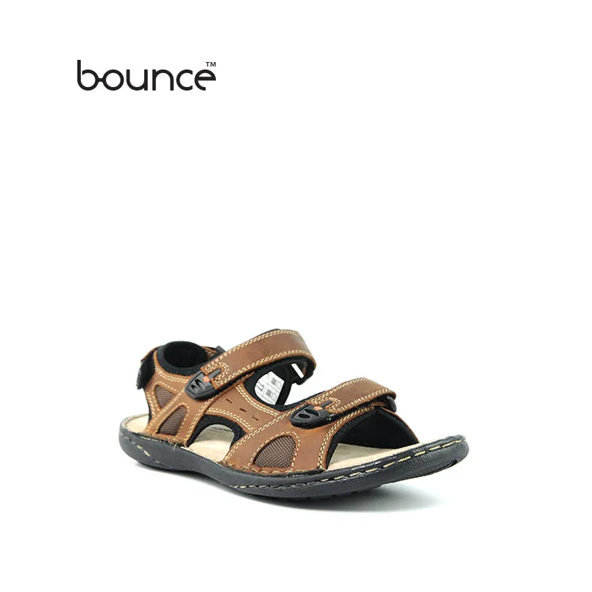 Dilan Back Strap Men's Sandals - Brown Leather