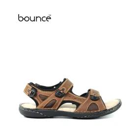 Dilan Back Strap Men's Sandals - Brown Leather