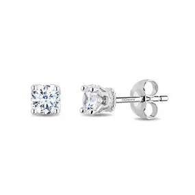 Enchanted Disney Fine Jewelry 14K White Gold 3/4cttw Diamond Majestic Princess Solitaire Earrings