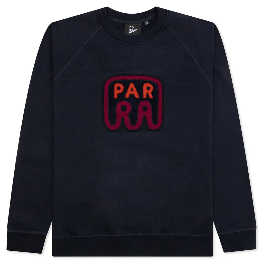 Fast Food Logo Crew Neck Sweatshirt - Navy Blue