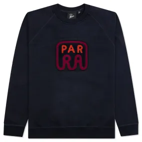 Fast Food Logo Crew Neck Sweatshirt - Navy Blue