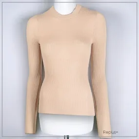 FENDI  |Crew Neck Casual Style Long Sleeves Plain Office Style