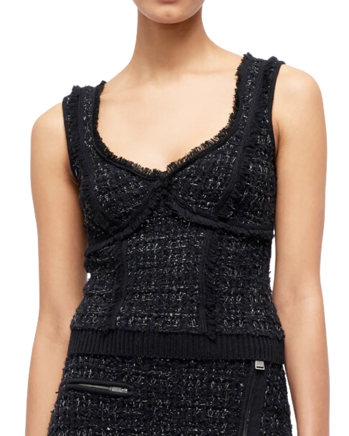 Florentine Knitted Tank (Black Multi)