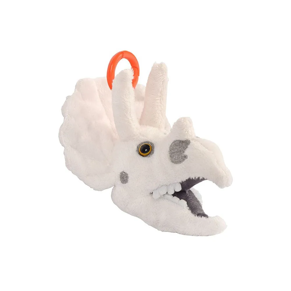 Fuzzy Fossils Triceratops Skull Plush Keychain