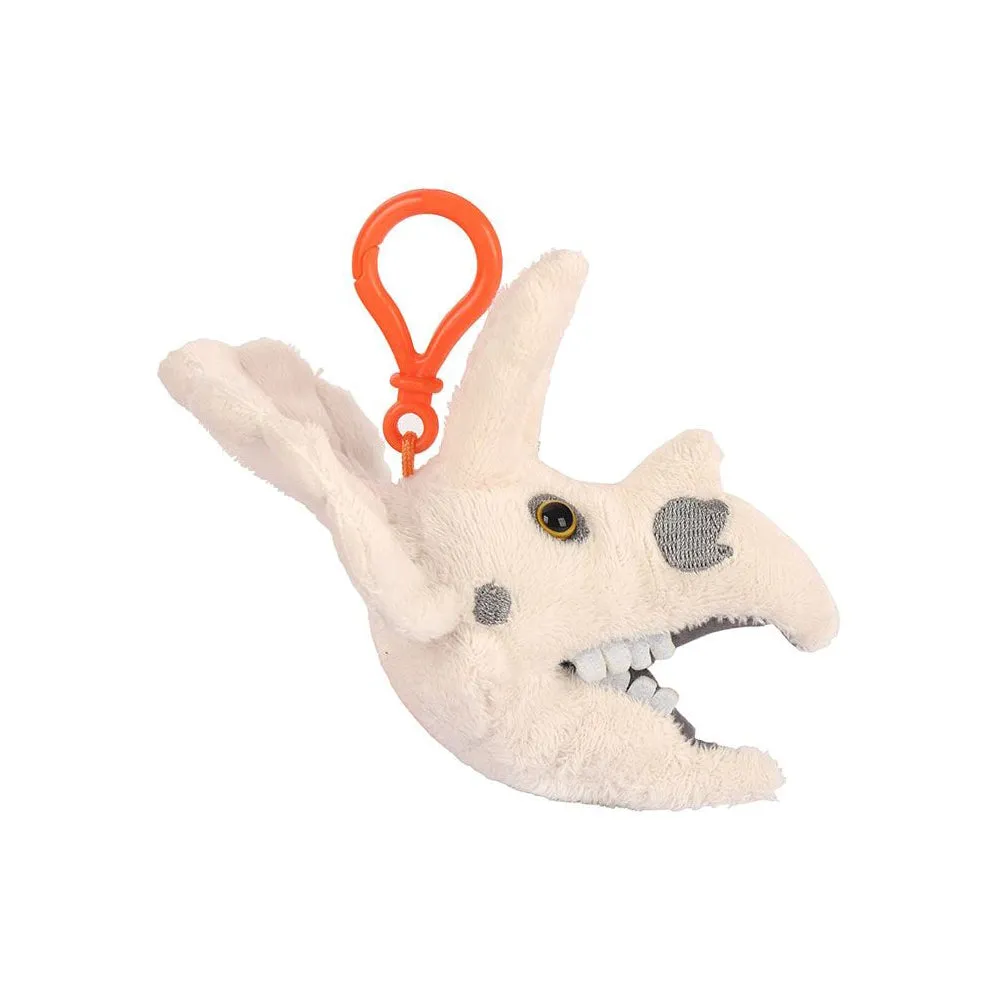 Fuzzy Fossils Triceratops Skull Plush Keychain