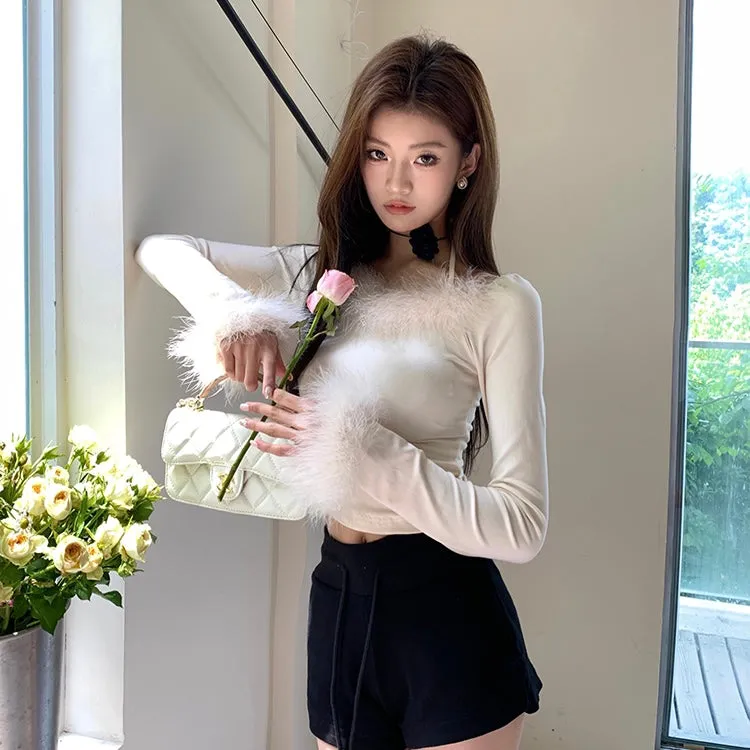 Fuzzy Long-Sleeve Top