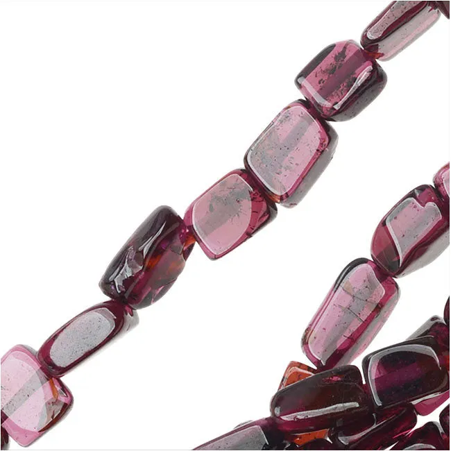 Gemstone Beads, Garnet, Rectangle 5.5x4mm, Red Purple (13.5 Inch Strand)