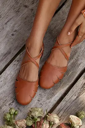 Georgia Cut Out Leather Flats