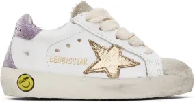 Golden Goose Baby White & Gold Superstar Classic Sneakers