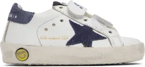 Golden Goose Baby White & Navy Old School Velcro Sneakers