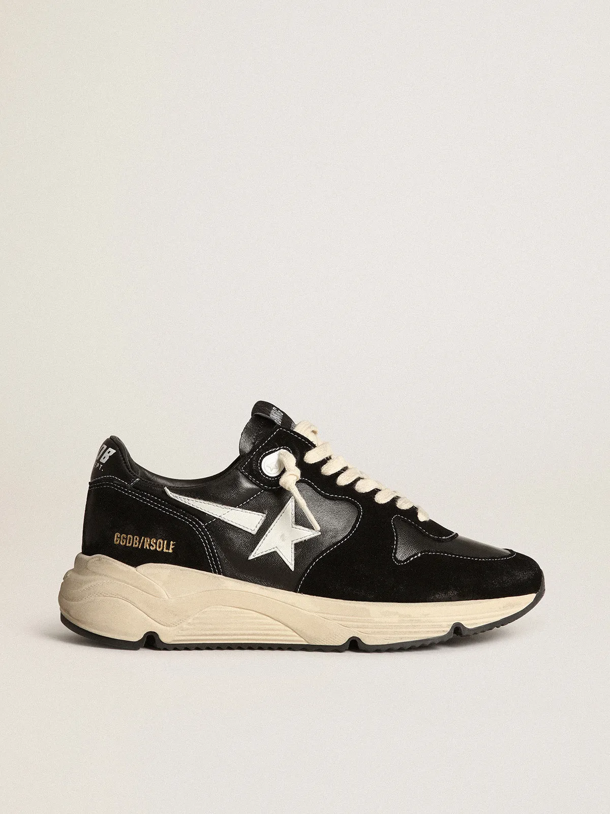 Golden Goose Deluxe Brand Running Sole homme en nappa et daim noirs avec étoile blanche