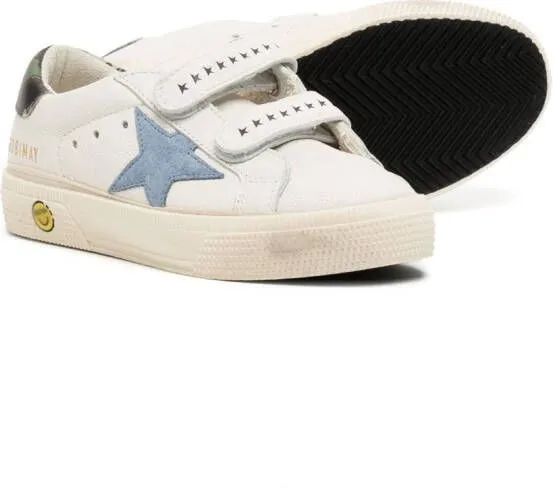 Golden Goose Kids June leather low-top sneakers White