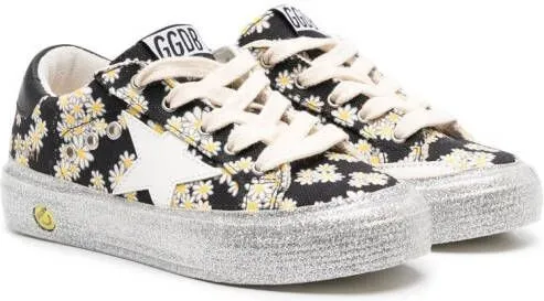 Golden Goose Kids TEEN May daisy-print sneakers Black