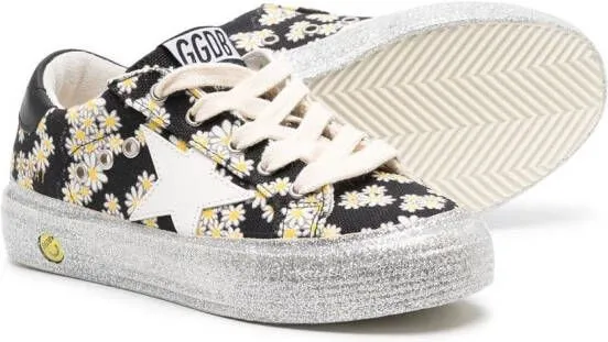 Golden Goose Kids TEEN May daisy-print sneakers Black