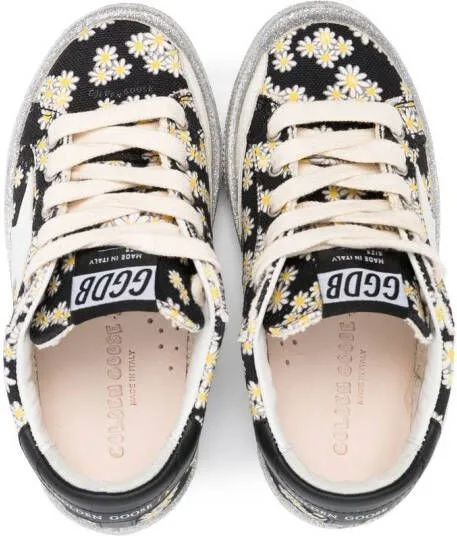 Golden Goose Kids TEEN May daisy-print sneakers Black