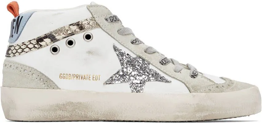 Golden Goose SSENSE Exclusive White & Grey Mid Star Classic Sneakers