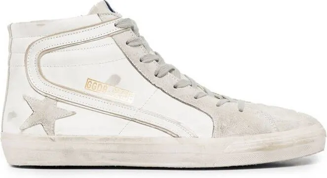 Golden Goose star-patch lace-up sneakers White