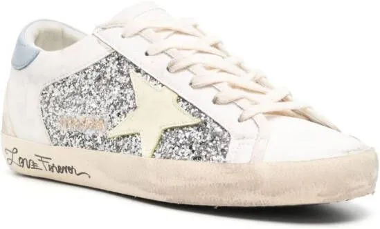 Golden Goose Super-Star glitter low-stop sneakers White