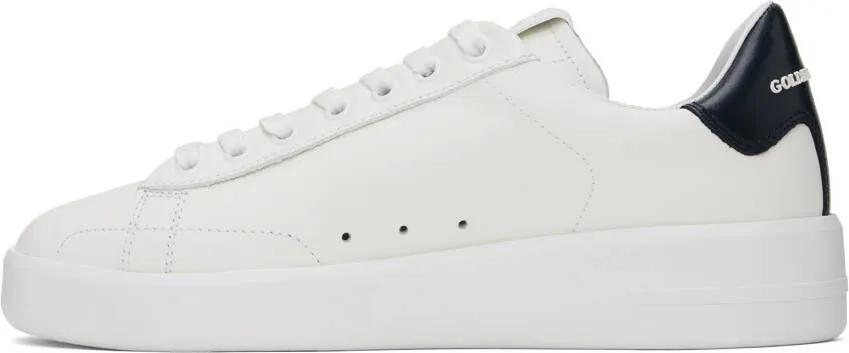 Golden Goose White & Navy Purestar Sneakers