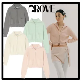 GROVE  |Casual Style Street Style Logo Cardigans