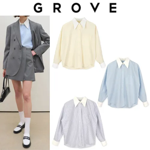 GROVE  |Casual Style Street Style Long Sleeves Office Style