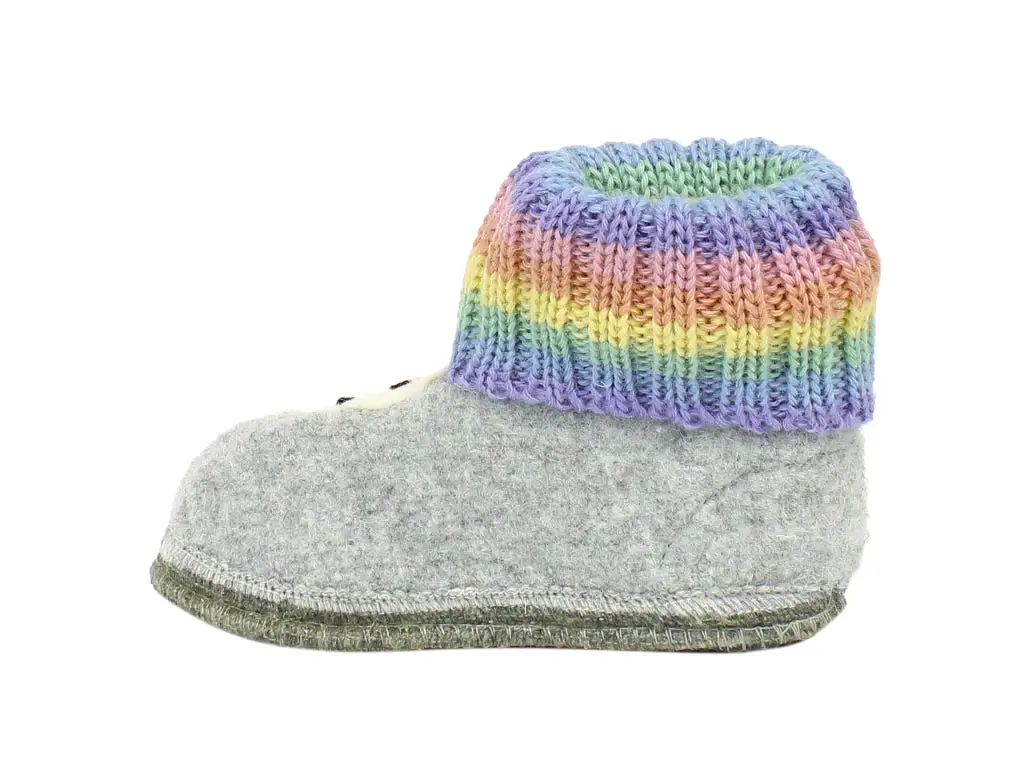 Haflinger Children's slipper Rainbow Grey