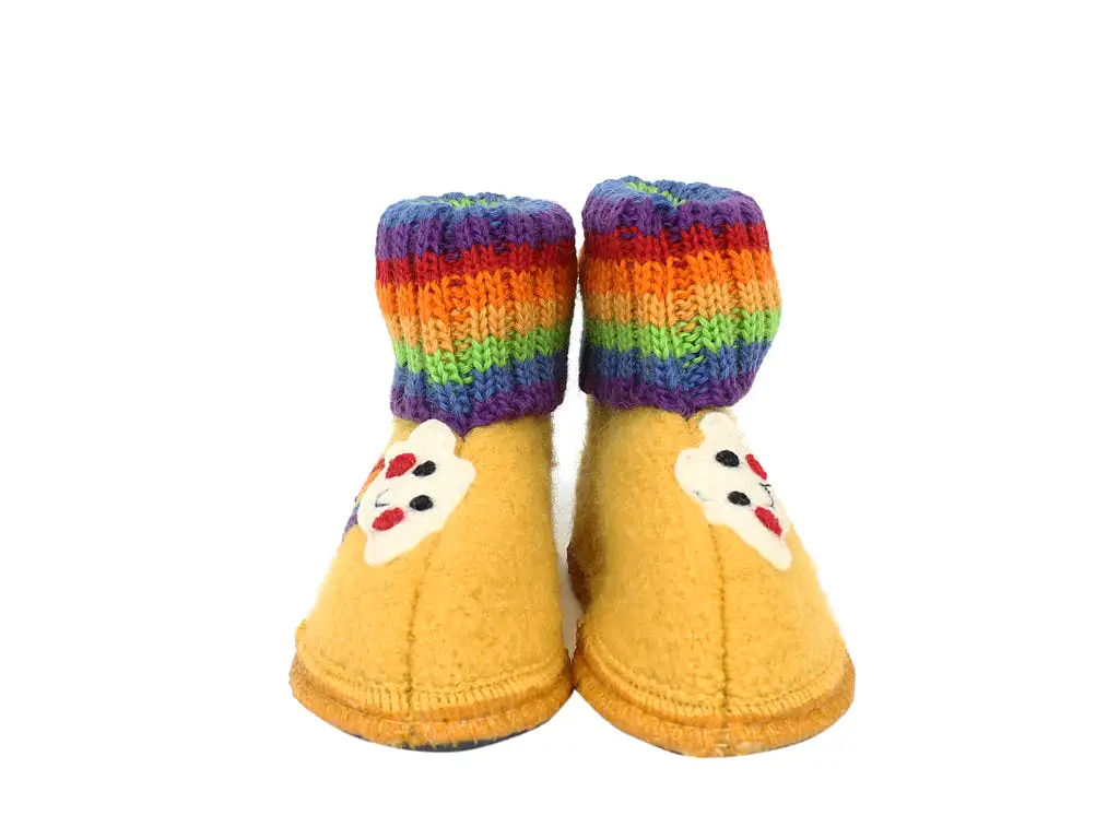 Haflinger Children's slipper Rainbow Yellow