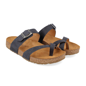 Haflinger Juno Thong Sandal (Unisex) - Marino