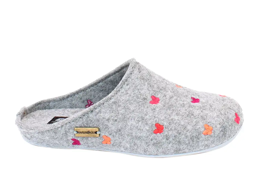 Haflinger Slippers Everest Butterflies Grey