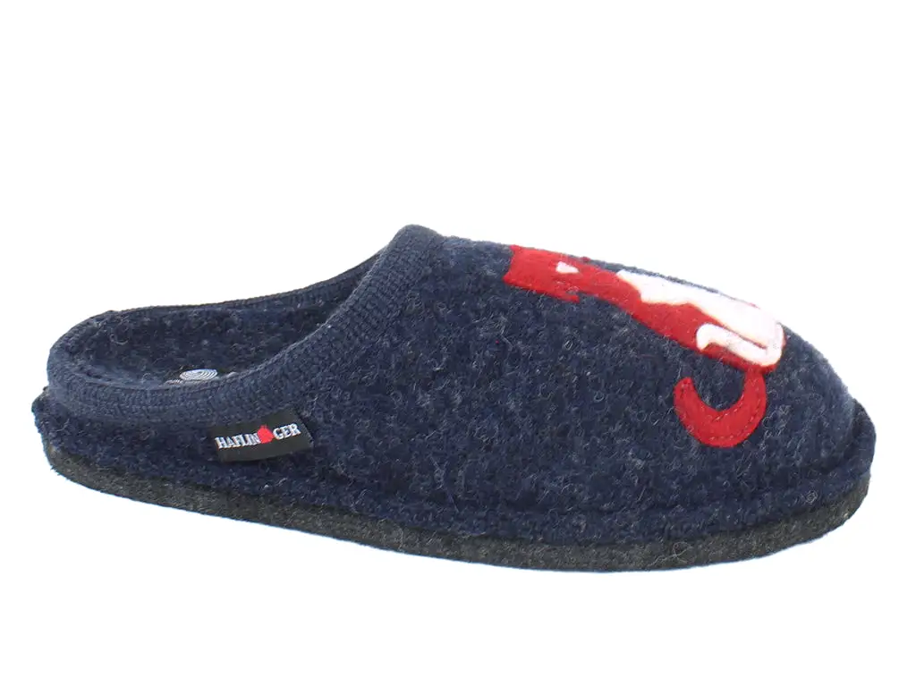 Haflinger Slippers Flair Cat&Dog Blue