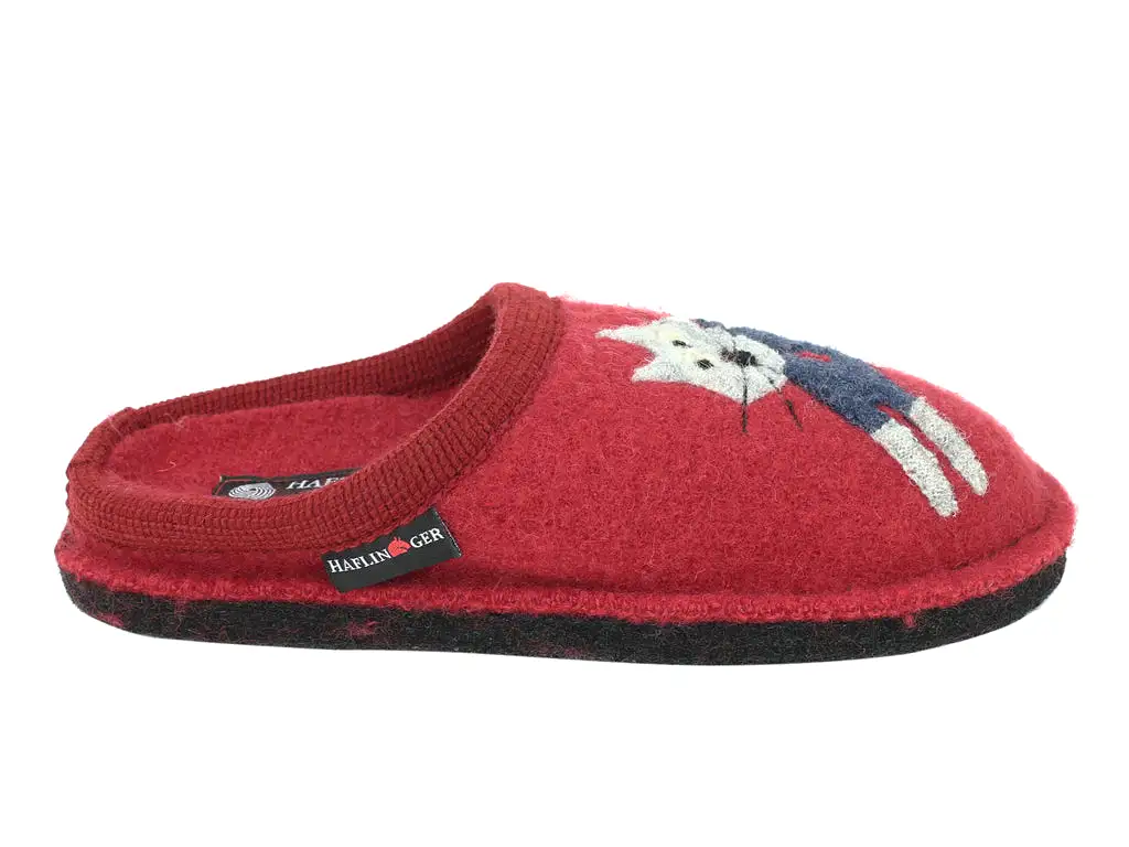 Haflinger Slippers Flair Cucho Cat Paprika